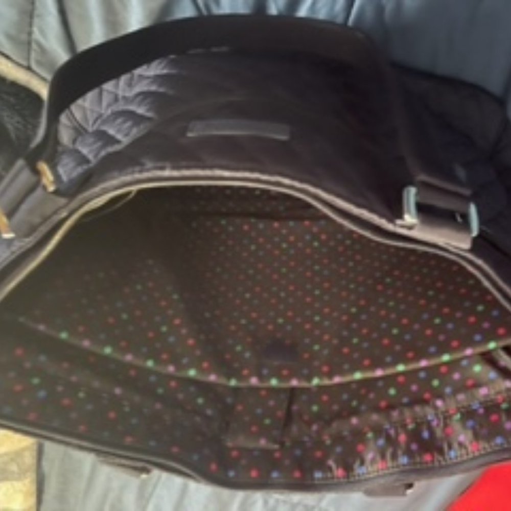 Vera Bradley Black Bag with Polka dot Liner